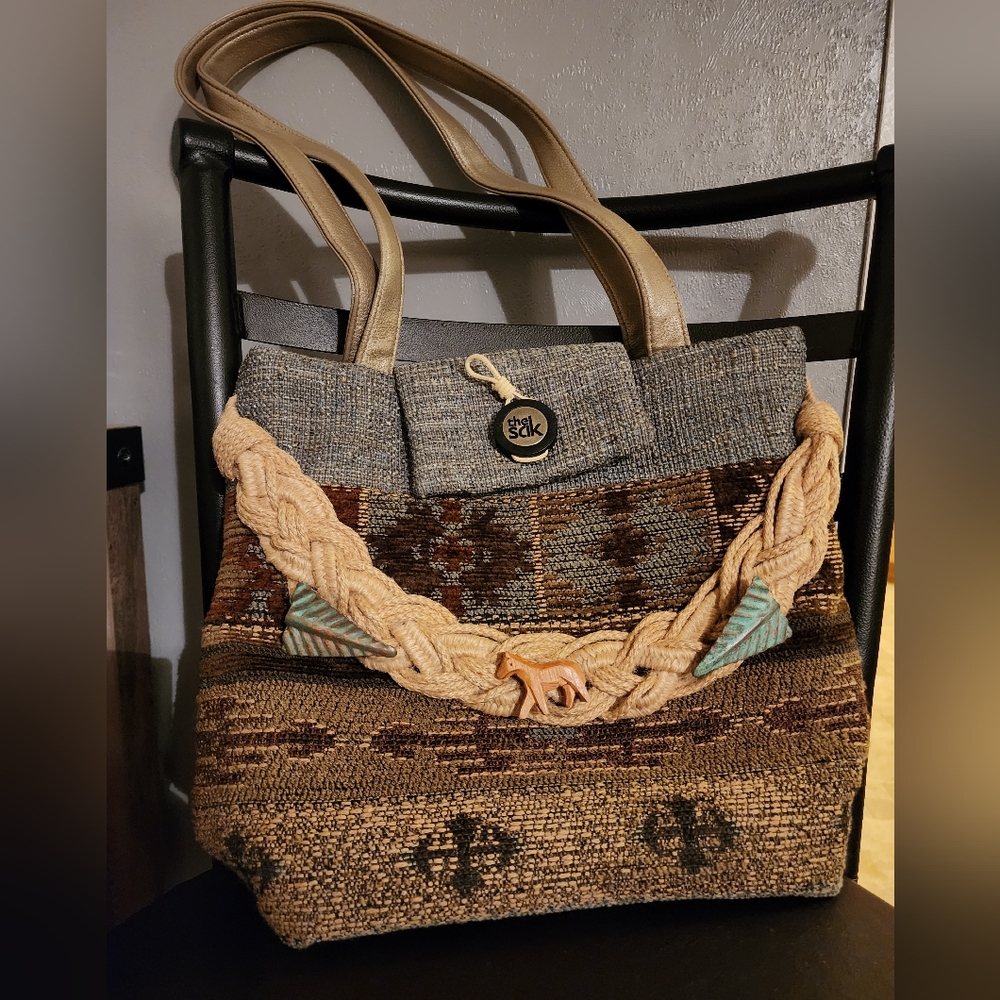 The Sak brand woven purse.